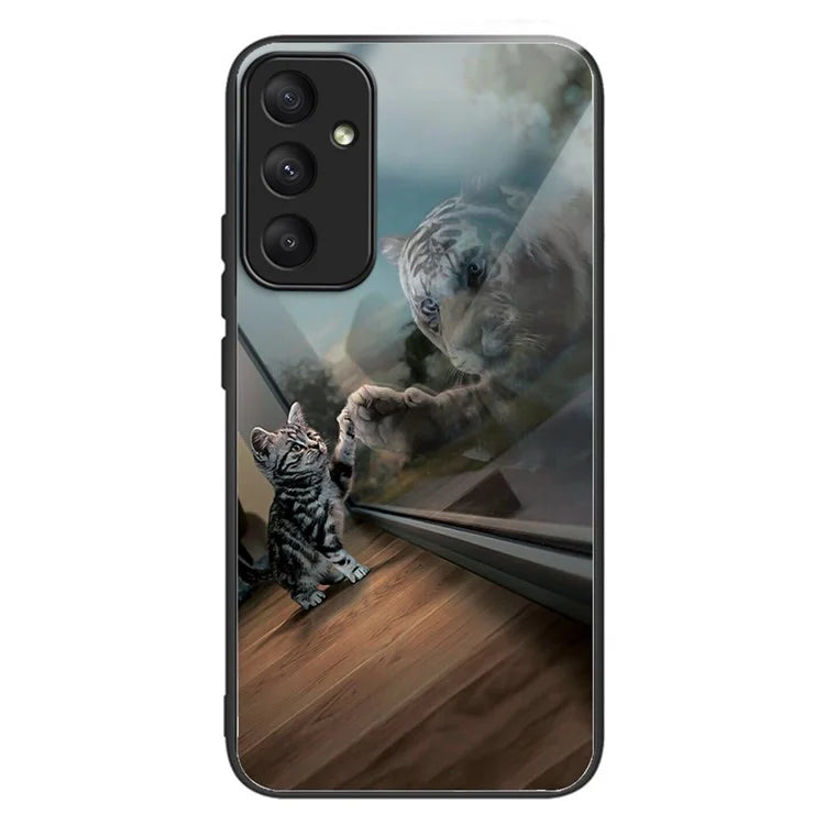 For Samsung Galaxy A05s 4G Phone Case Pattern Printed Shockproof Tempered Glass Cover