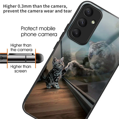 For Samsung Galaxy A05s 4G Phone Case Pattern Printed Shockproof Tempered Glass Cover