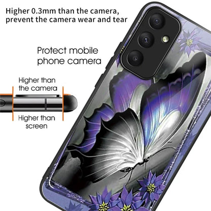 For Samsung Galaxy A05s 4G Phone Case Pattern Printed Shockproof Tempered Glass Cover