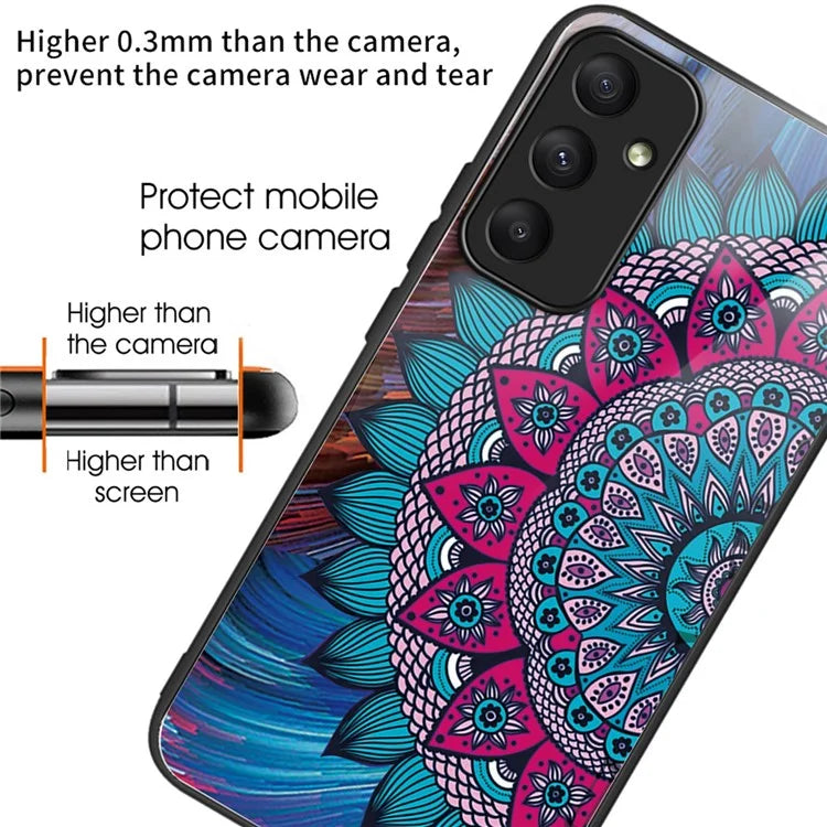 For Samsung Galaxy A05s 4G Phone Case Pattern Printed Shockproof Tempered Glass Cover
