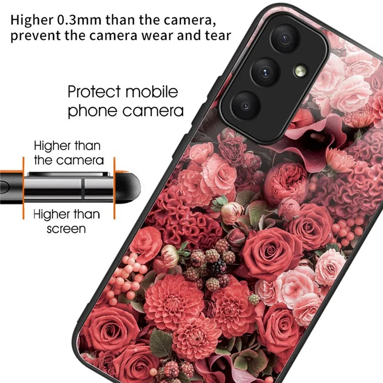 For Samsung Galaxy A05s 4G Phone Case Pattern Printed Shockproof Tempered Glass Cover