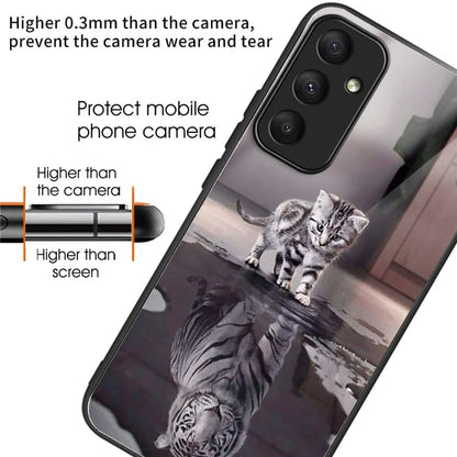 For Samsung Galaxy A05s 4G Phone Case Pattern Printed Shockproof Tempered Glass Cover