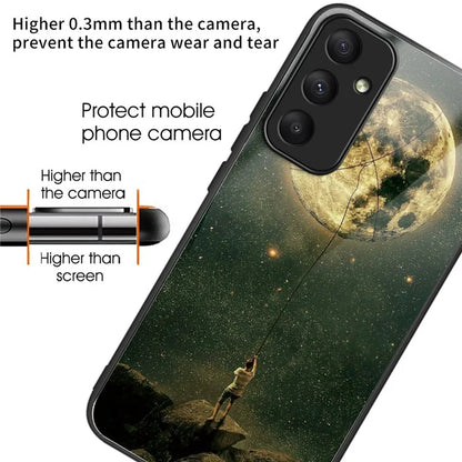 For Samsung Galaxy A05s 4G Phone Case Pattern Printed Shockproof Tempered Glass Cover