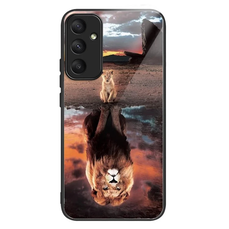 For Samsung Galaxy A05s 4G Phone Case Pattern Printed Shockproof Tempered Glass Cover