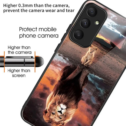 For Samsung Galaxy A05s 4G Phone Case Pattern Printed Shockproof Tempered Glass Cover
