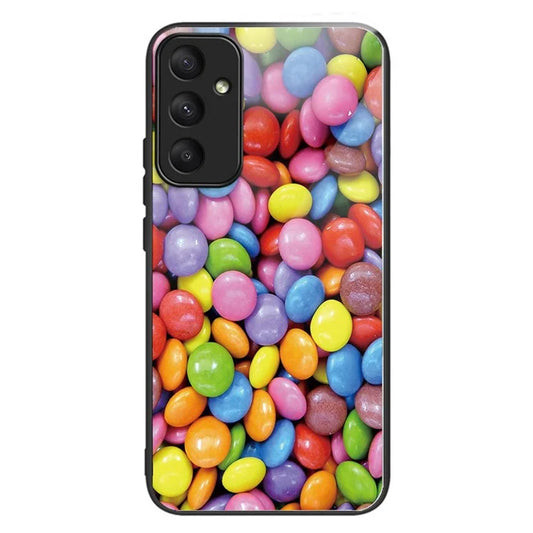 For Samsung Galaxy A05s 4G Case Tempered Glass Back + TPU Frame Pattern Printing Phone Cover