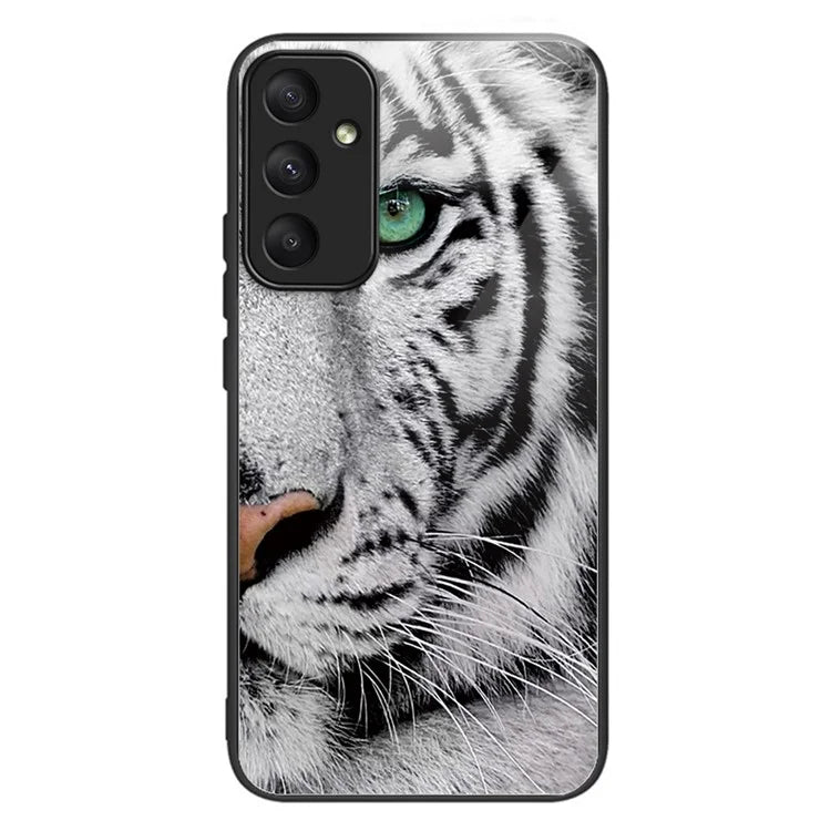 For Samsung Galaxy A05s 4G Case Tempered Glass Back + TPU Frame Pattern Printing Phone Cover