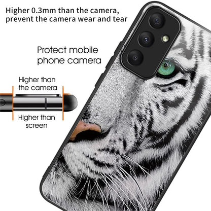 For Samsung Galaxy A05s 4G Case Tempered Glass Back + TPU Frame Pattern Printing Phone Cover