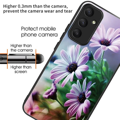 For Samsung Galaxy A05s 4G Case Tempered Glass Back + TPU Frame Pattern Printing Phone Cover
