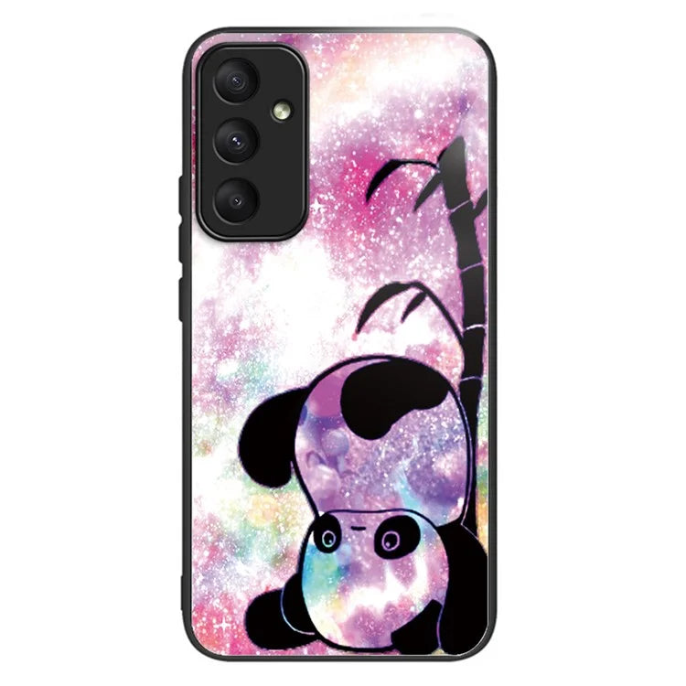 For Samsung Galaxy A05s 4G Case Tempered Glass Back + TPU Frame Pattern Printing Phone Cover