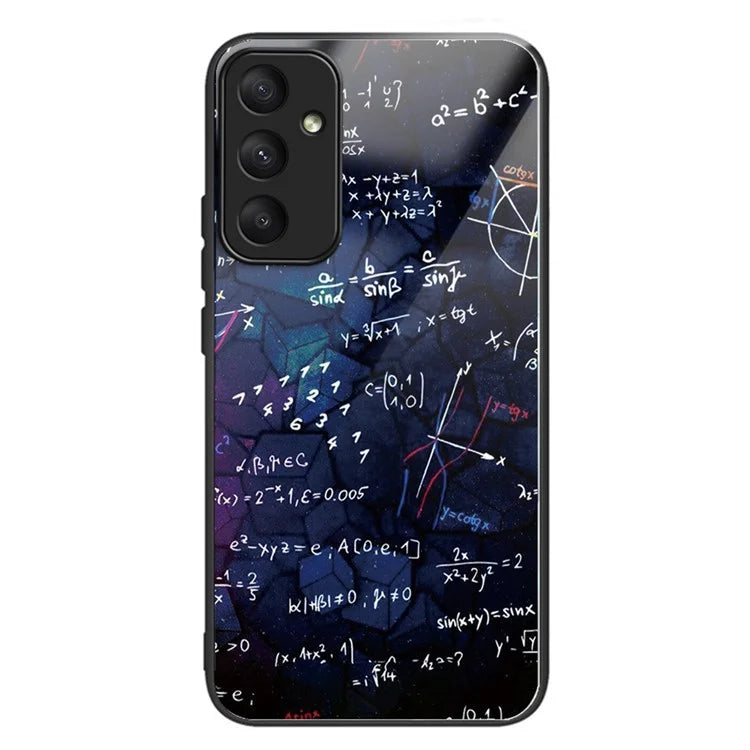 For Samsung Galaxy A05s 4G Case Tempered Glass Back + TPU Frame Pattern Printing Phone Cover
