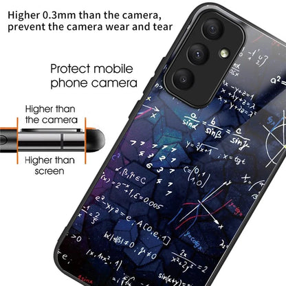 For Samsung Galaxy A05s 4G Case Tempered Glass Back + TPU Frame Pattern Printing Phone Cover