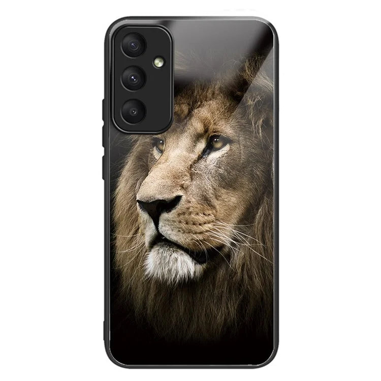 For Samsung Galaxy A05s 4G Case Tempered Glass Back + TPU Frame Pattern Printing Phone Cover