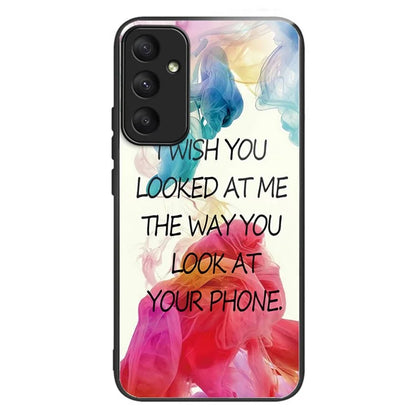 For Samsung Galaxy A05s 4G Case Tempered Glass Back + TPU Frame Pattern Printing Phone Cover