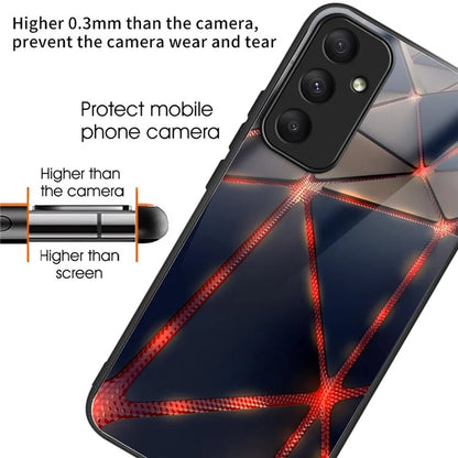 For Samsung Galaxy A05s 4G Case Tempered Glass+TPU Pattern Printing Phone Shell