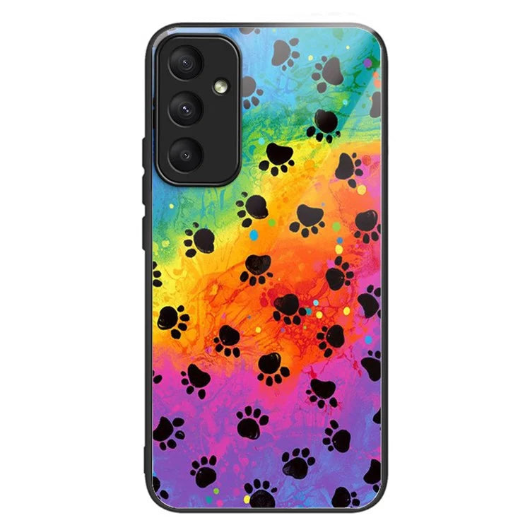For Samsung Galaxy A05s 4G Case Tempered Glass+TPU Pattern Printing Phone Shell