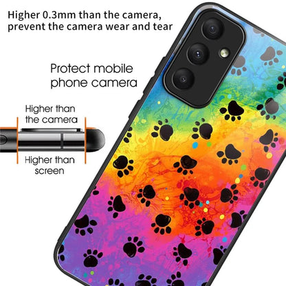 For Samsung Galaxy A05s 4G Case Tempered Glass+TPU Pattern Printing Phone Shell
