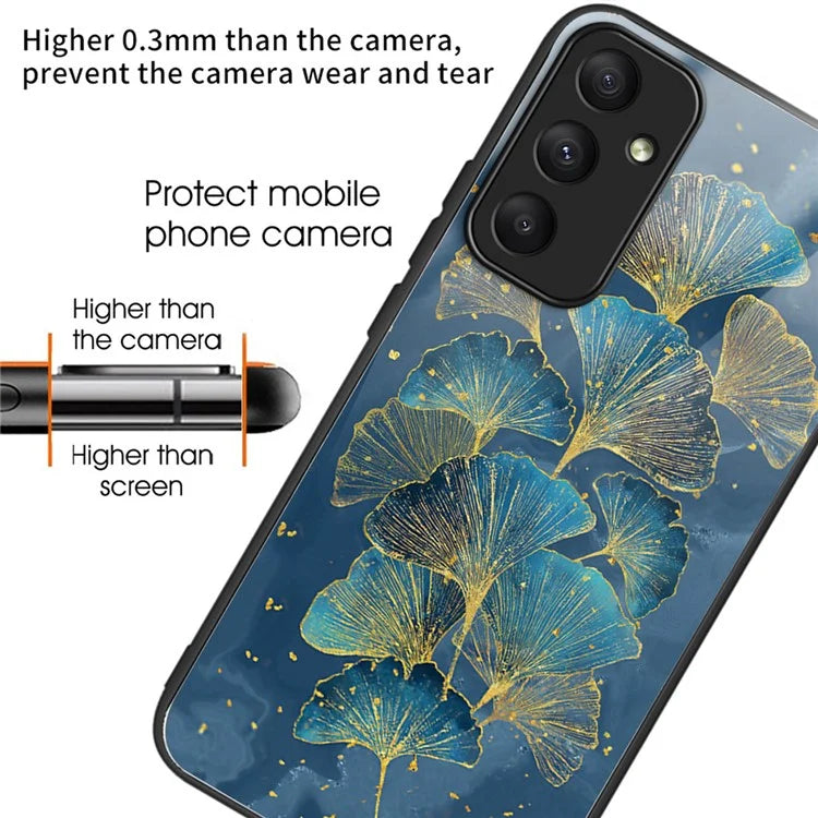 For Samsung Galaxy A05s 4G Case Tempered Glass+TPU Pattern Printing Phone Shell