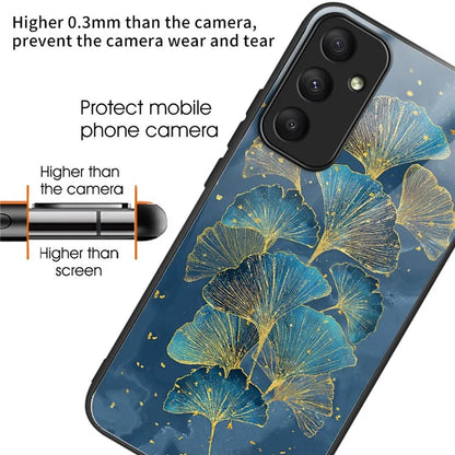 For Samsung Galaxy A05s 4G Case Tempered Glass+TPU Pattern Printing Phone Shell