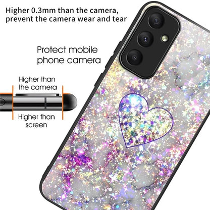 For Samsung Galaxy A05s 4G Case Tempered Glass+TPU Pattern Printing Phone Shell