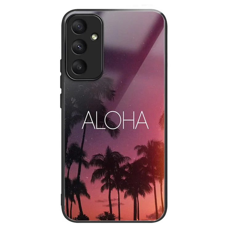 For Samsung Galaxy A05s 4G Case Tempered Glass+TPU Pattern Printing Phone Shell