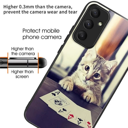 For Samsung Galaxy A05s 4G Case Tempered Glass+TPU Pattern Printing Phone Shell