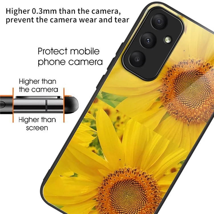 For Samsung Galaxy A05s 4G Case Tempered Glass+TPU Pattern Printing Phone Shell
