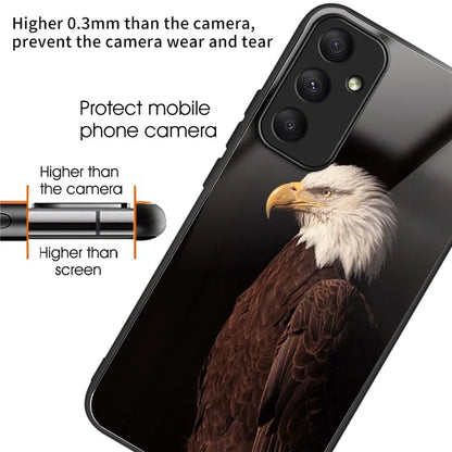 For Samsung Galaxy A05s 4G Case Tempered Glass+TPU Pattern Printing Phone Shell