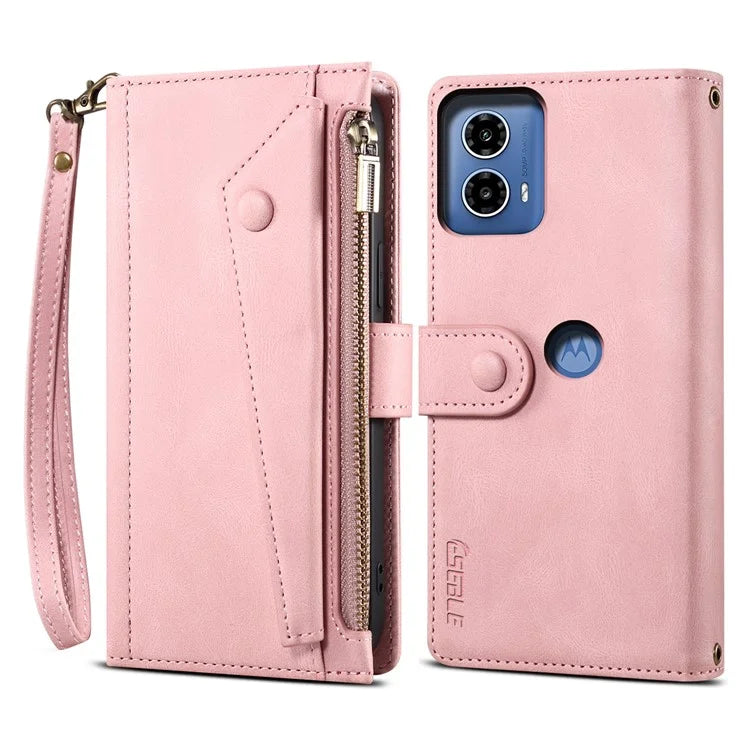 ESEBLE Star Series For Motorola Moto G34 5G Wallet Case Stand Flip Phone Cover
