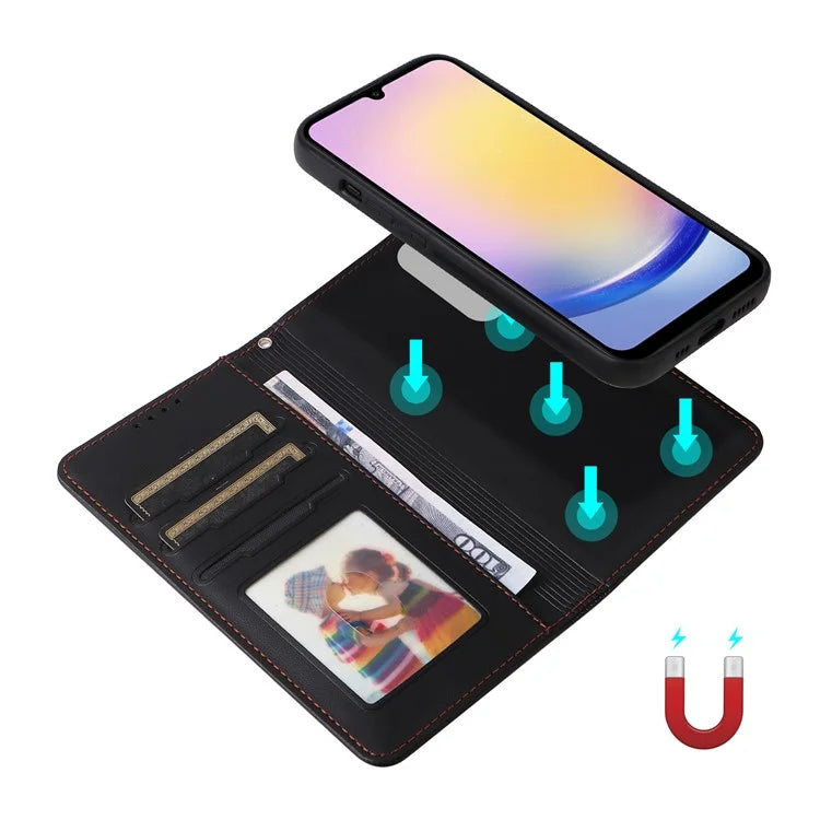 BETOPNICE 005 For Samsung Galaxy A25 5G (Global) (161.0 x 76.5 x 8.3mm) Wallet Case Magnetic Detachable Phone Cover