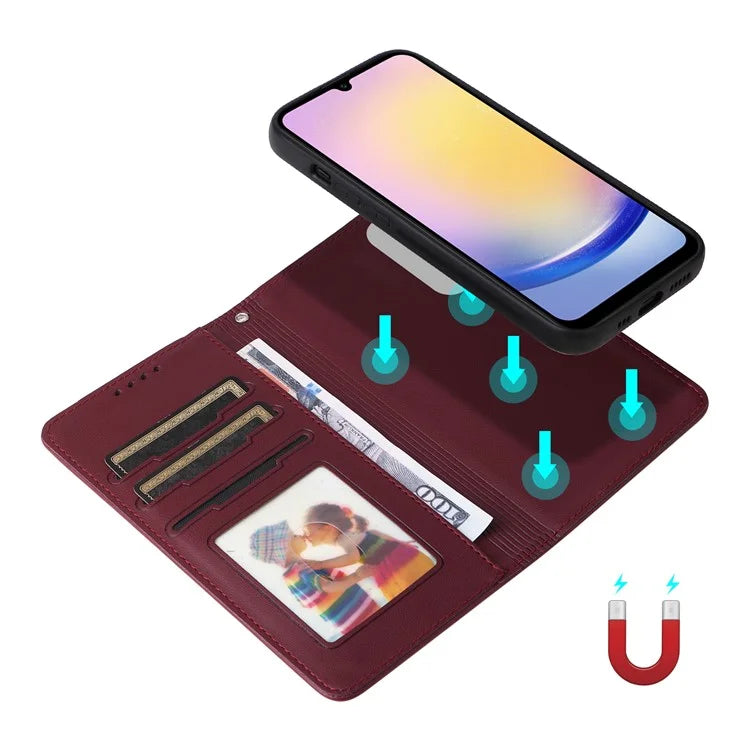 BETOPNICE 005 For Samsung Galaxy A25 5G (Global) (161.0 x 76.5 x 8.3mm) Wallet Case Magnetic Detachable Phone Cover