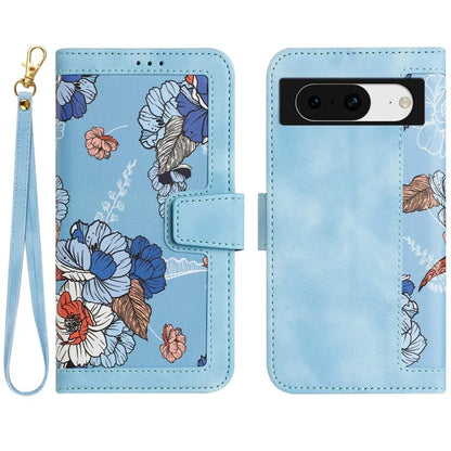For Google Pixel 8a Phone Case Flower Pattern Stand Cover