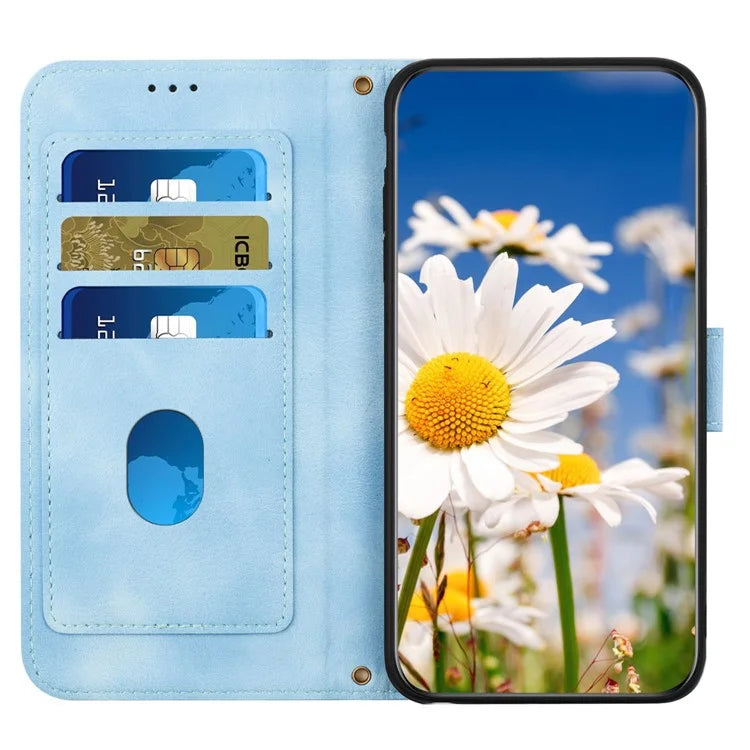 For Google Pixel 8a Phone Case Flower Pattern Stand Cover