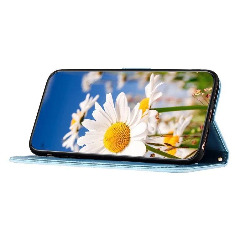 For Google Pixel 8a Phone Case Flower Pattern Stand Cover