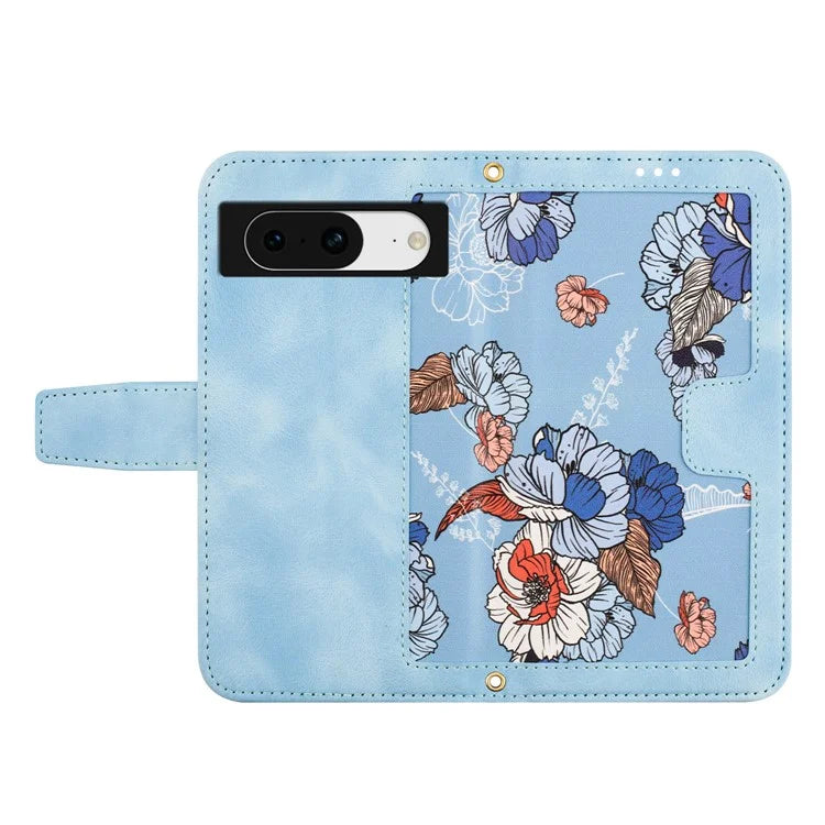 For Google Pixel 8a Phone Case Flower Pattern Stand Cover