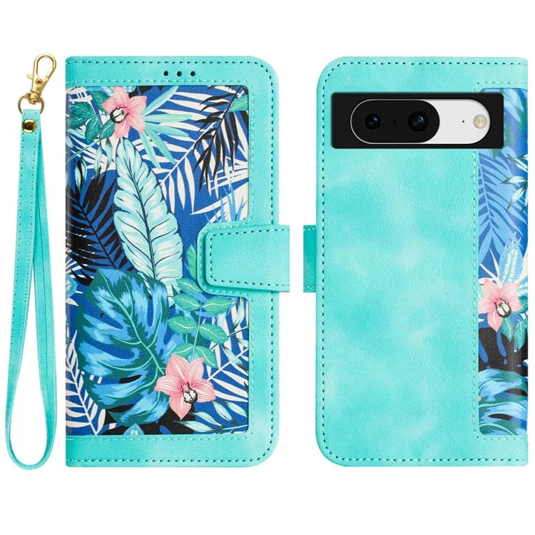For Google Pixel 8a Phone Case Flower Pattern Stand Cover