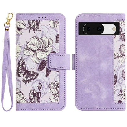 For Google Pixel 8a Phone Case Flower Pattern Stand Cover
