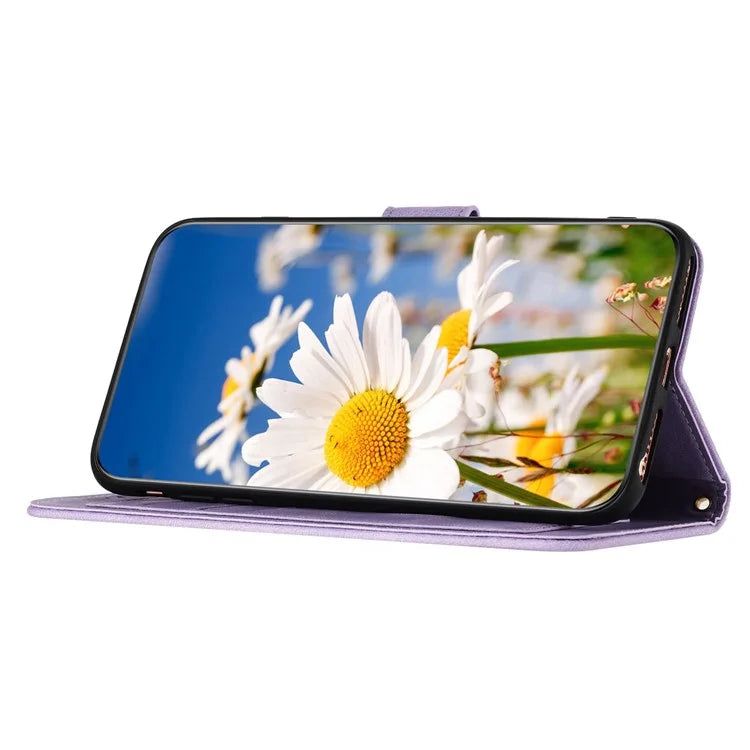 For Google Pixel 8a Phone Case Flower Pattern Stand Cover
