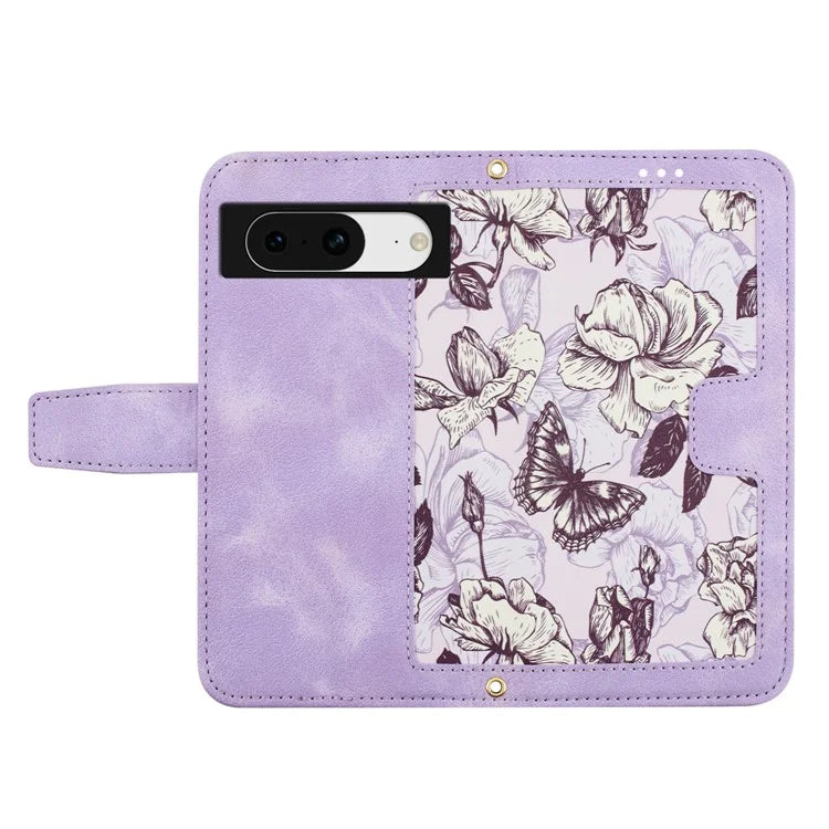 For Google Pixel 8a Phone Case Flower Pattern Stand Cover