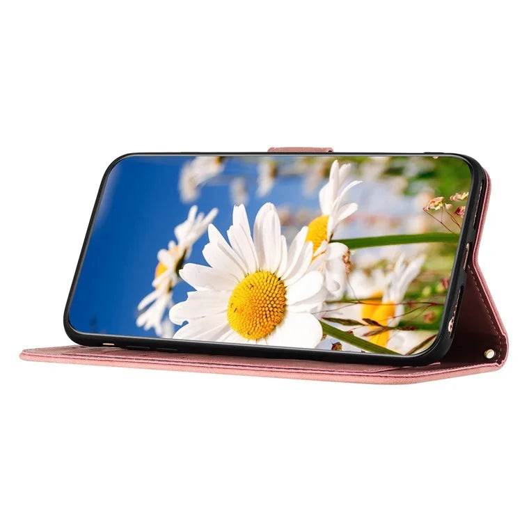 For Google Pixel 8a Phone Case Flower Pattern Stand Cover