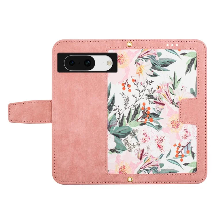 For Google Pixel 8a Phone Case Flower Pattern Stand Cover