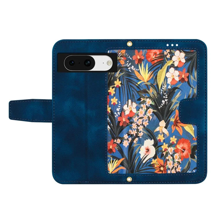 For Google Pixel 8a Phone Case Flower Pattern Stand Cover