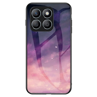For Honor X8b 4G Tempered Glass Case PC+TPU Cover Starry Sky Pattern