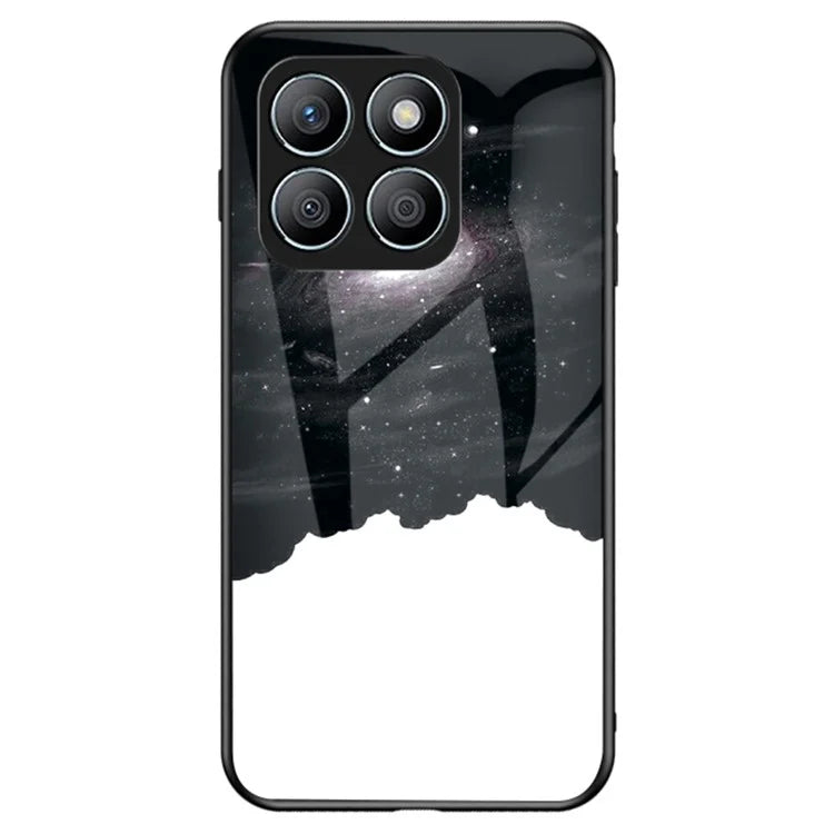 For Honor X8b 4G Tempered Glass Case PC+TPU Cover Starry Sky Pattern