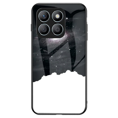 For Honor X8b 4G Tempered Glass Case PC+TPU Cover Starry Sky Pattern