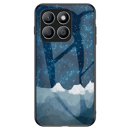 For Honor X8b 4G Tempered Glass Case PC+TPU Cover Starry Sky Pattern