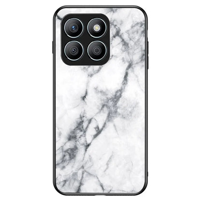 For Honor X8b 4G Tempered Glass+PC+TPU Phone Case Marble Pattern