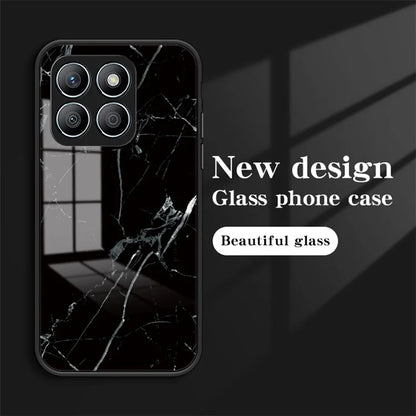 For Honor X8b 4G Tempered Glass+PC+TPU Phone Case Marble Pattern