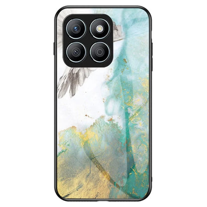 For Honor X8b 4G Tempered Glass+PC+TPU Phone Case Marble Pattern