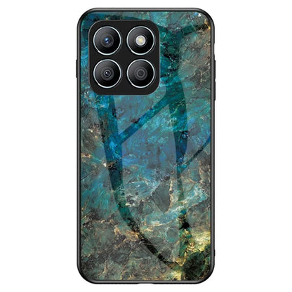 For Honor X8b 4G Tempered Glass+PC+TPU Phone Case Marble Pattern